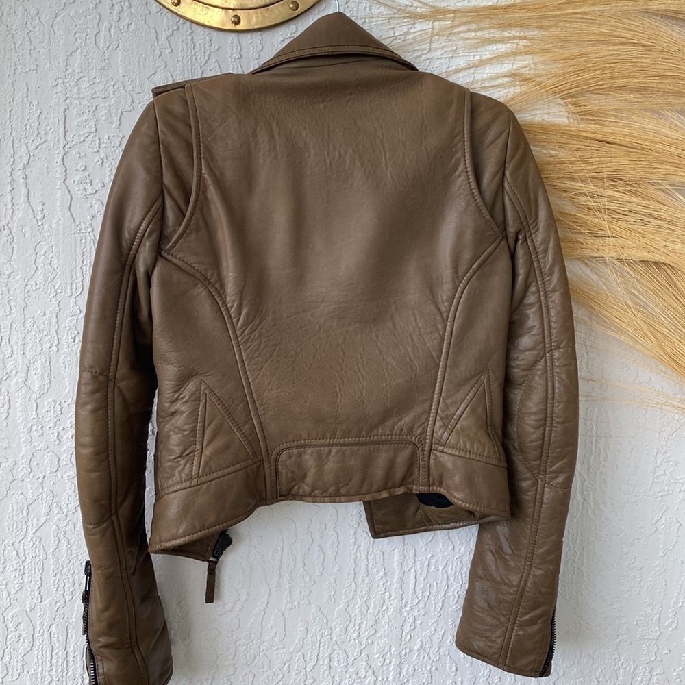 Balenciaga leather jacket lamb green/khaki Small - Picture 2 of 12